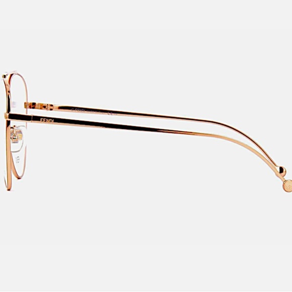 FENDI Demo Aviator Ladies Eyeglasses Ff 0352 0j5g 56 In Gold rose Tone